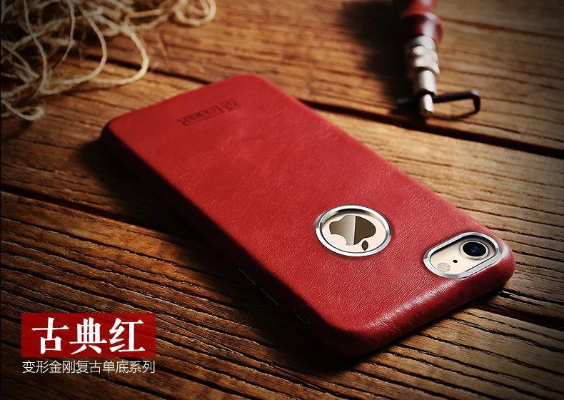 3 цвета Icarer бренд натуральная кожа задняя крышка для iPhone7 натуральная коровья кожа чехол для iPhone 7 8 Plus