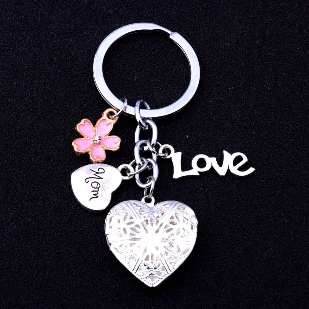 Брелок для ключей детей подвеска с изображением семьи матери папы сына цветов