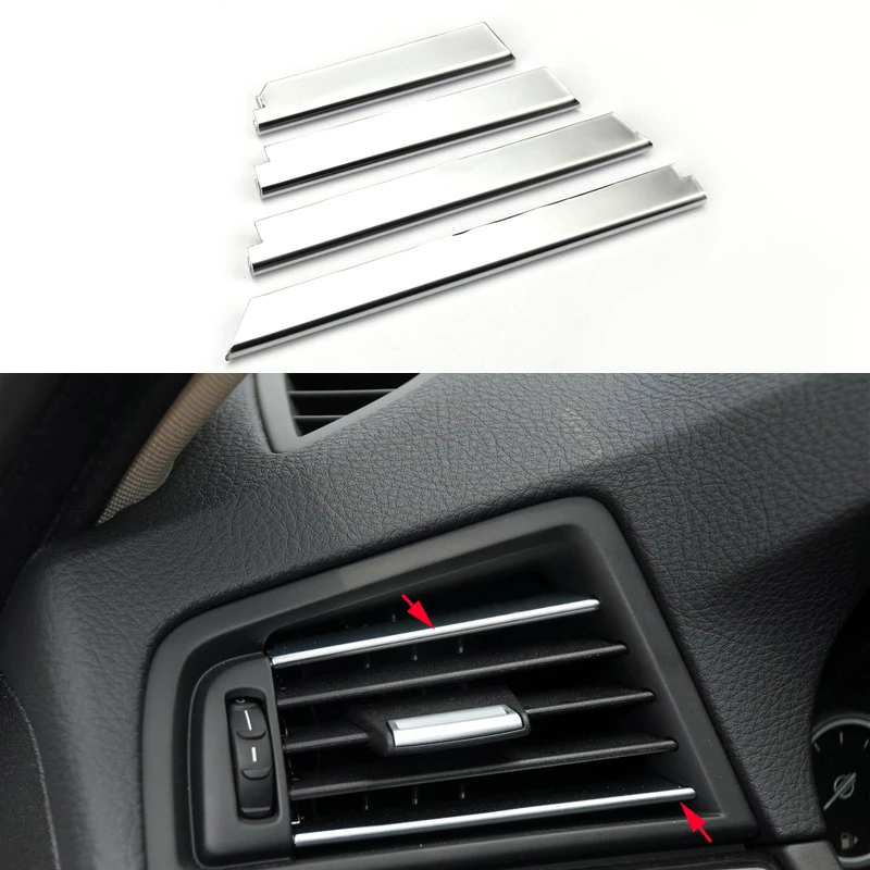 4X хромированная полоса обода кондиционера решетка радиатора Накладка для BMW 5