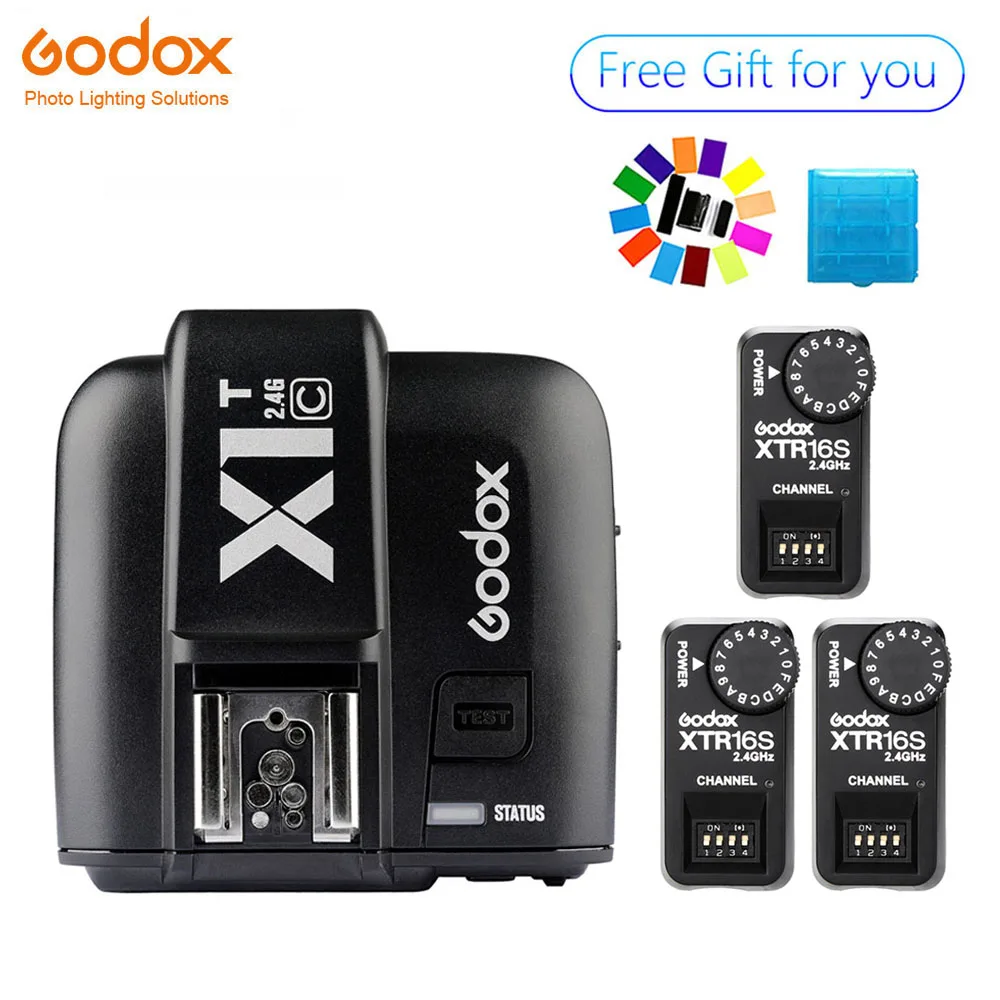 Godox X1T C TTL беспроводной передатчик с 3 шт. XTR 16S 2 4G Управление питанием флэш