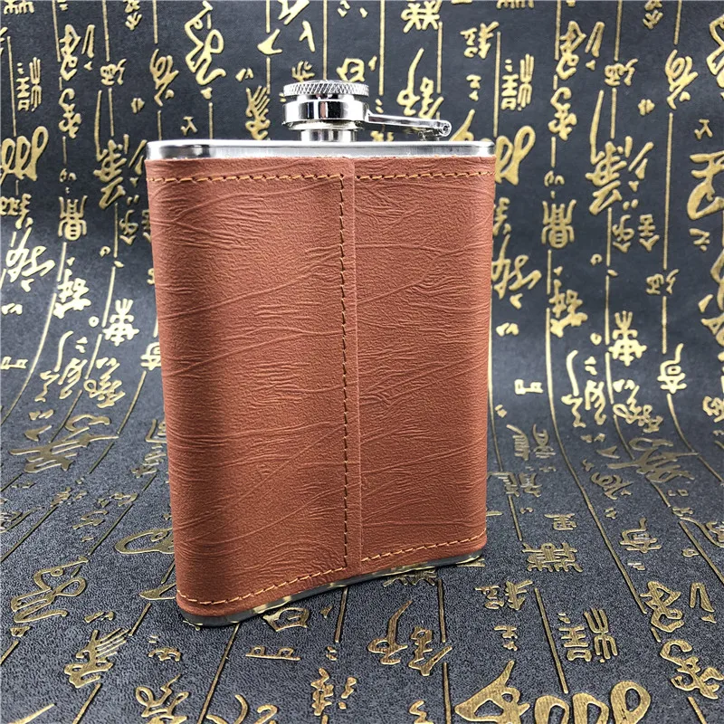 Alalinong A24 High Quality Pu Leather Stainless Steel Hip Flask 8 Ounce Liquor Whiskey Alcohol Pocket Wine Flagon Bottles | Дом и сад