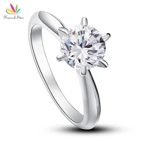 peacock star 6 claws wedding promise engagement ring solitaire solid 925 sterling silver jewelry 1 25 ct cfr8002