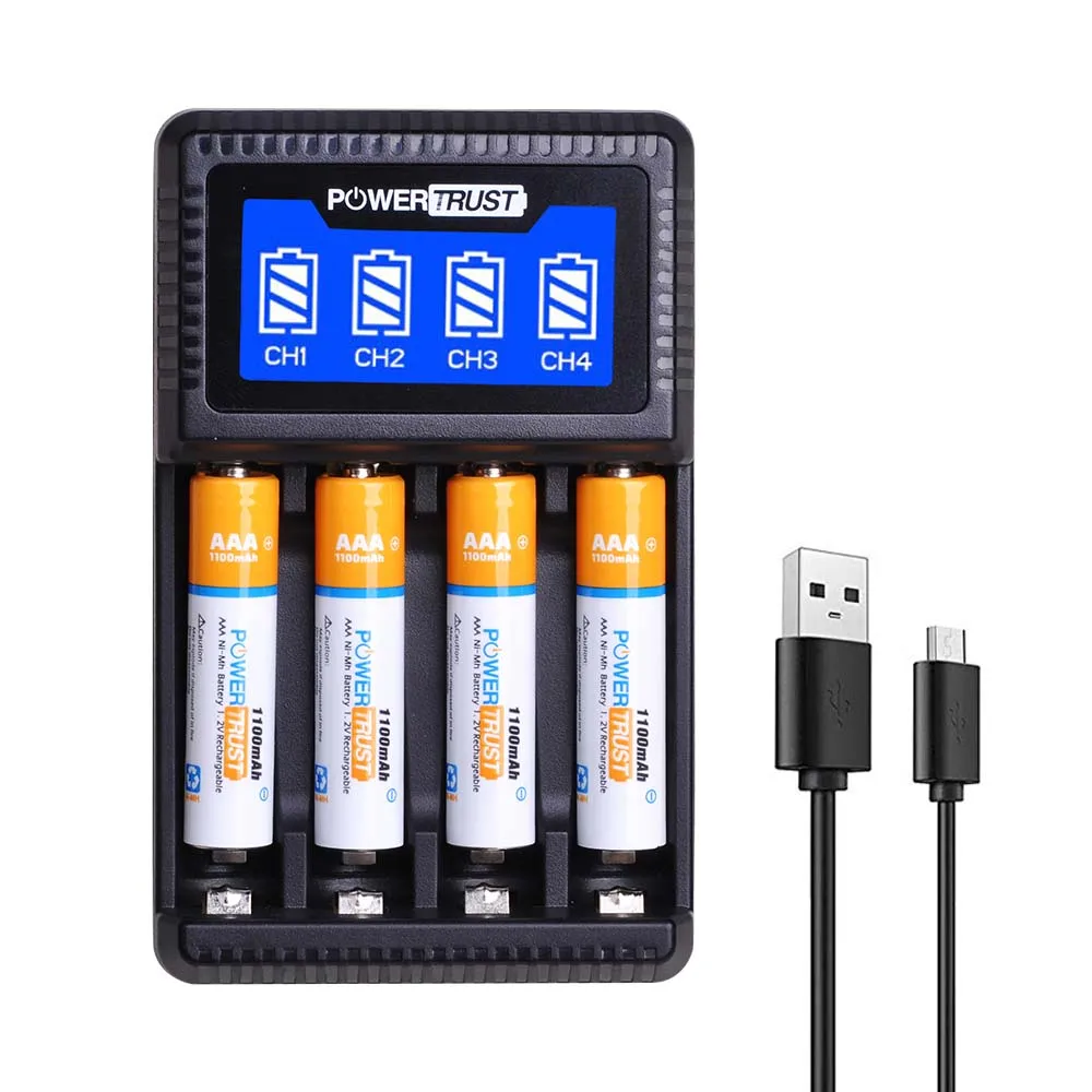 4AAA-1Charger AA AAA NiMH аккумуляторная батарея и зарядное устройство с ЖК-дисплеем для aa aaa калькулятор, mp3-плеер, электрические игрушки батареи - Цвет: 4AAA-1Charger