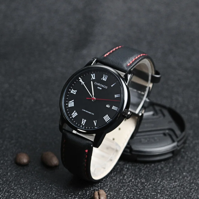 Мужские деловые часы марки CHRONOS 1898 мужские из натуральной кожи автоматические с