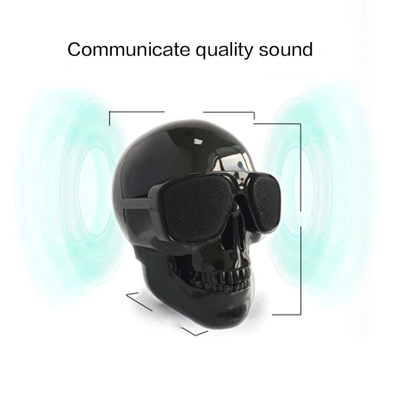 Bluetooth динамик очки с покрытием череп переносной беспроводной Bluetooth стерео динамик с HD звуком и басами Хэллоуин для дома и офиса