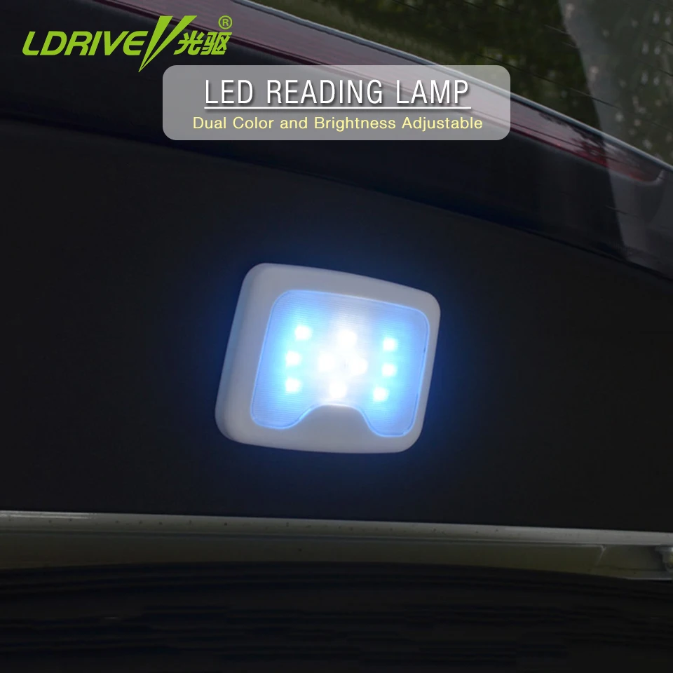 LDRIVE 1 шт. регулируемый двухцветный светильник для чтения в автомобиле дома