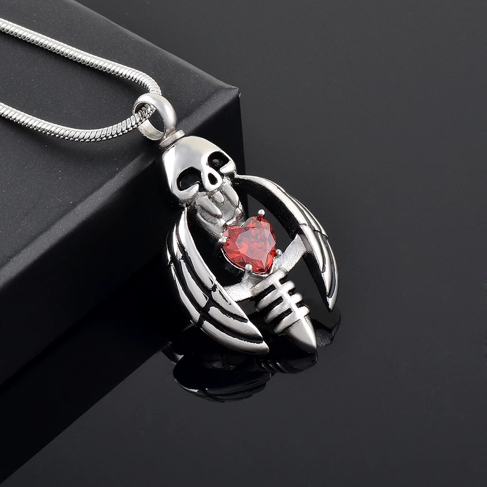 MJD9793 череп Кремации Ювелирных изделий камень урны кулон Мемориал ювелирные