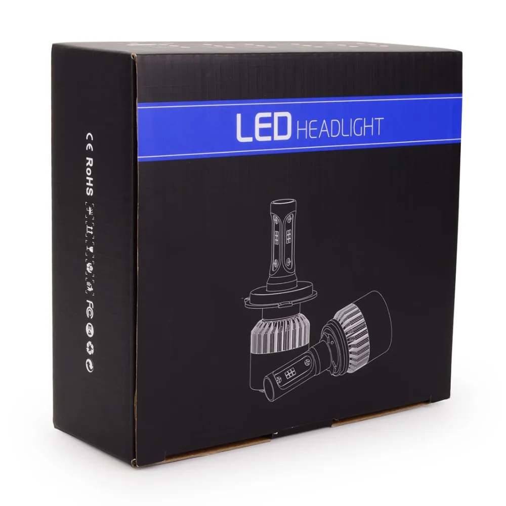 Safego H4 Hi-lo Beam H7 9005 HB3 9006 HB4 H11 H9 H8 авто светодиодный комплект фар 8000lm COB чип 12 в 24 В 6500 К |