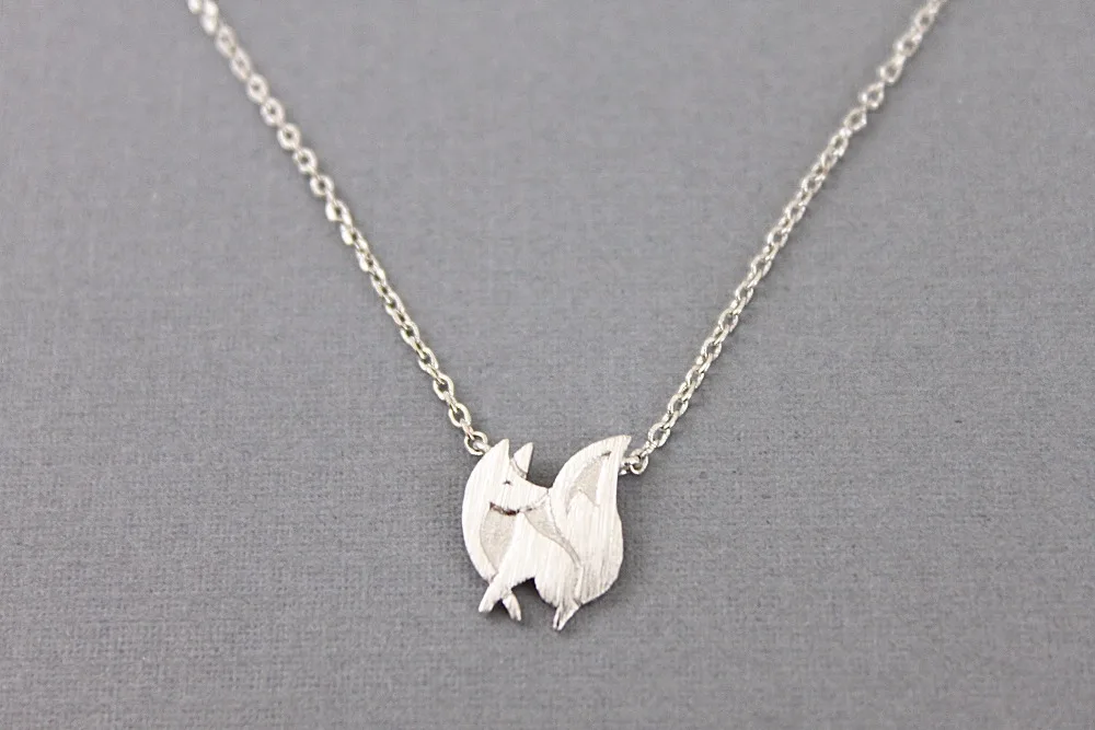 

Tiny Fox Pendant Necklaces For Women Girl Animal Jewelry Collette 10pcs/lot