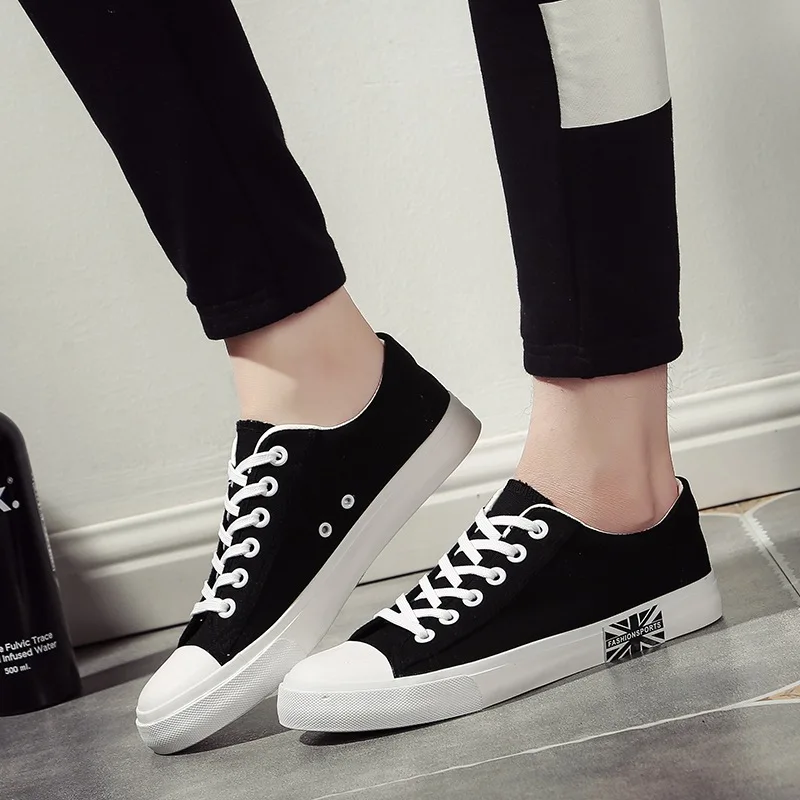 Парусиновая Мужская обувь Низкая Повседневная Эластичная Классическая Тканевая