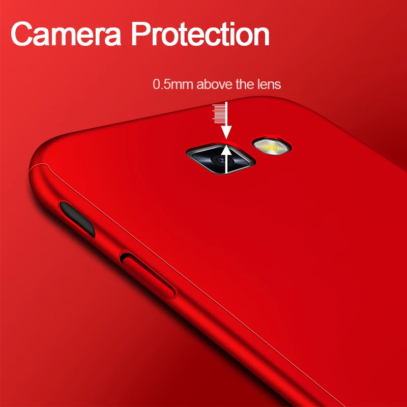 360 Full Body Phone Case For Samsung Galaxy A6 A8 A7 J4 J6 Plus 2018 Case for Samsung A3 A5 J3 J5 J7 2016 2017 Cases with Glass