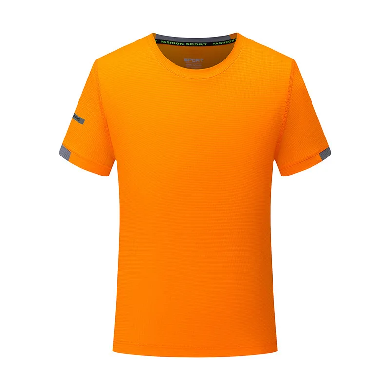 Orange 8 цветов, мужские футболки, высокое качество, дышащая футболка, мужская, короткий рукав, облегающая, Повседневная футболка, футболки Топы Homme - Цвет: Orange