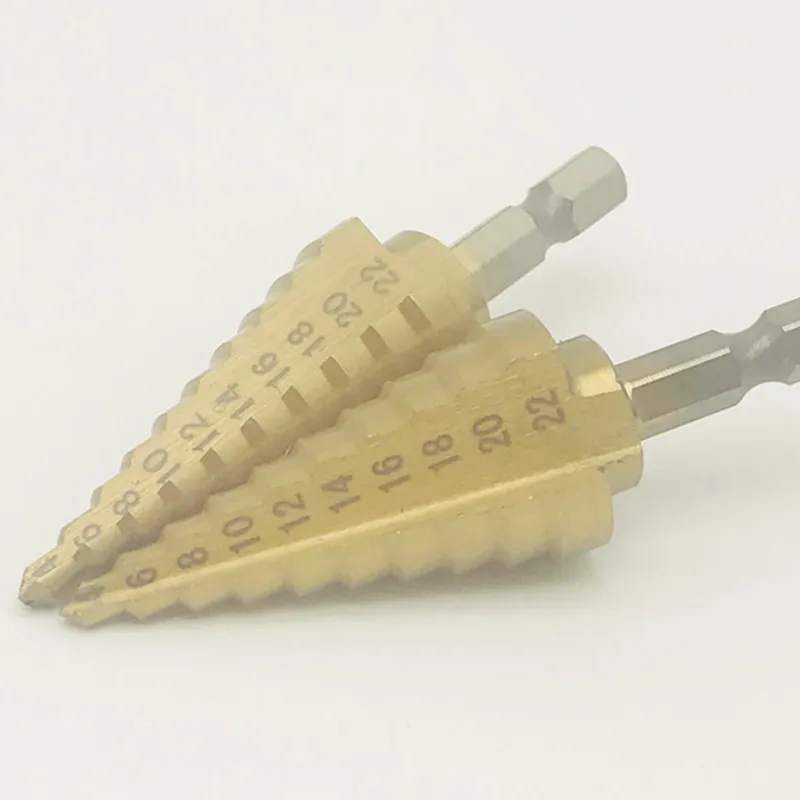 3-13/4-12/4-22/4-20/4-32 мм титановое ступенчатое сверло из быстрорежущей стали с