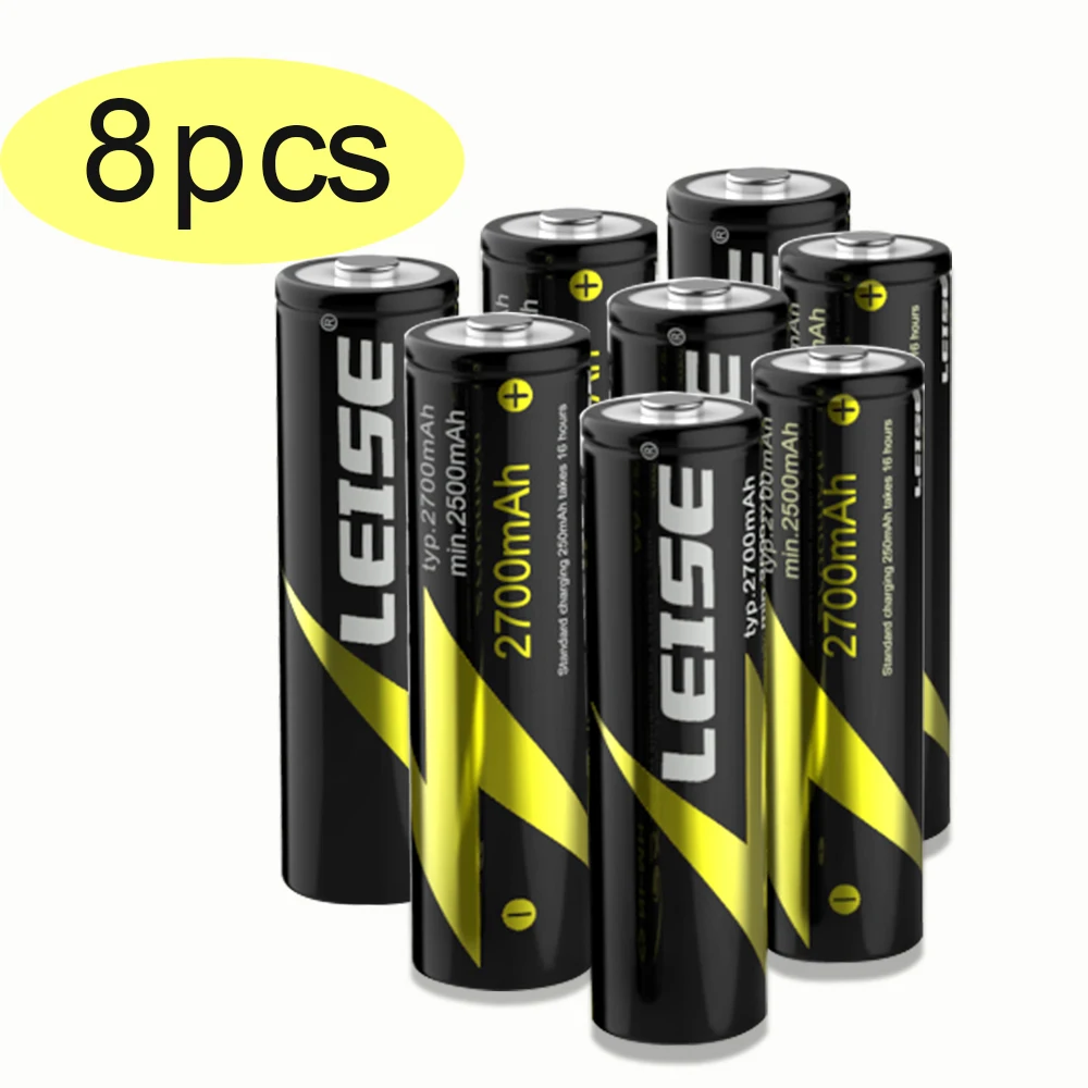 8pcs LEISE AA 2700mah Nimh перезаряжаемая батарея 1,2 v с аккумулятором чехол аккумуляторы 2a Ni-MH для радиоуправляемых игрушек мышь микрофон - Цвет: 8pcs
