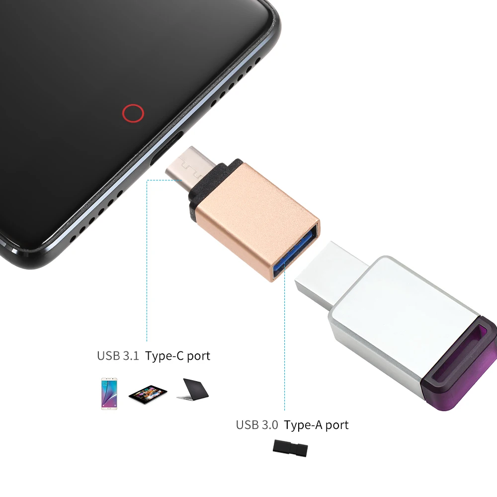 Переходник с USB 3 0 на Type C папа мама OTG из алюминиевого сплава для Macbook Xiaomi Mi5 Mi6 Samsung