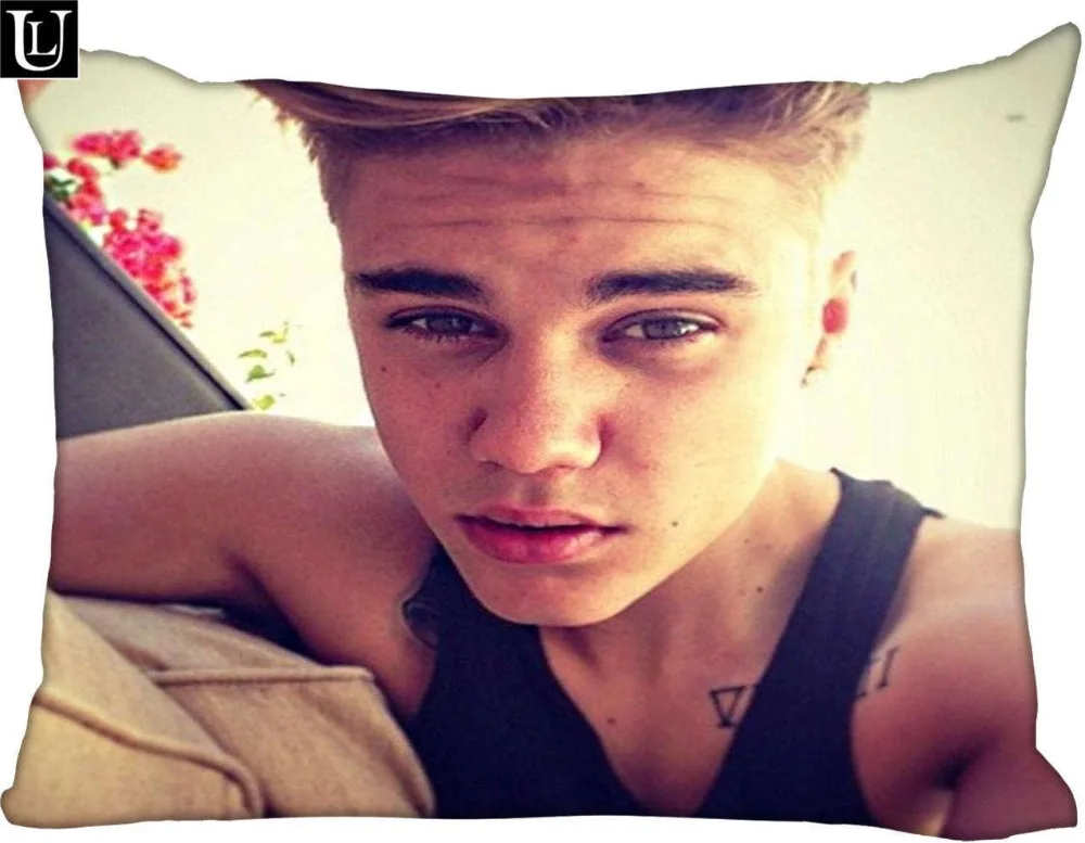 Изготовленный На Заказ Джастин Бибер Прямоугольная подушка крышка Размеры 45x35 см