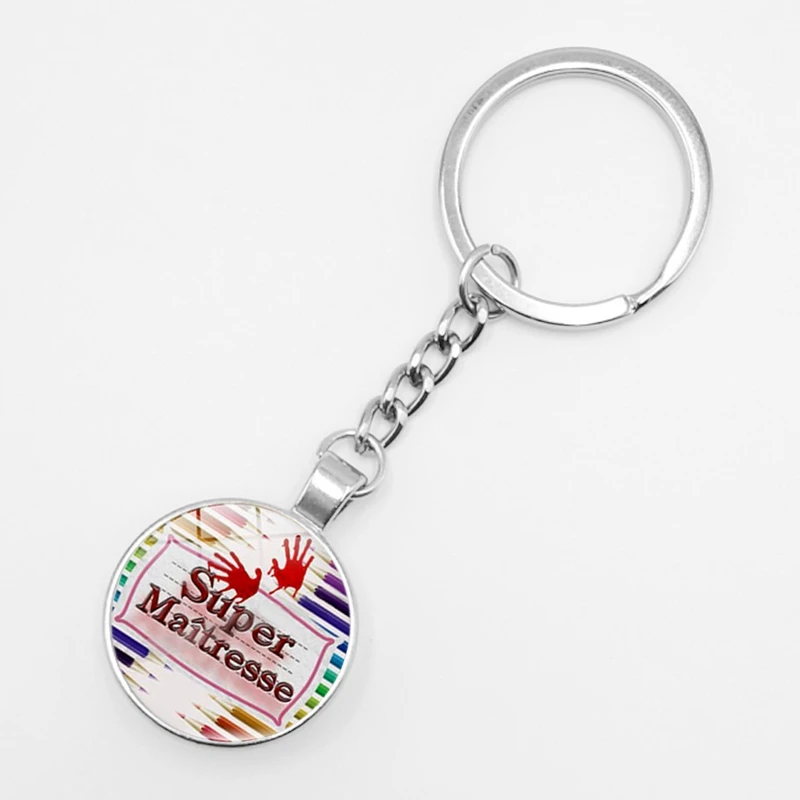 2019/Лидер продаж подарок учителю брелок для ключей модный серебряный стеклянный