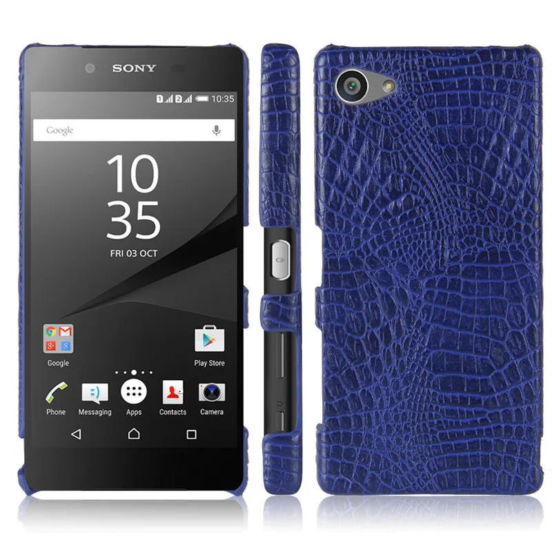 Для Sony Z5 Compact E5803 E5823 чехол с крокодиловым узором Жесткий ПК + обложка на заднюю