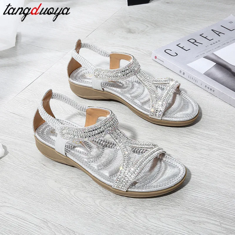 Женские сандалии со стразами босоножки женская обувь летние пляжные для женщин
