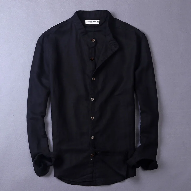 

Brand casual men shirt linen cotton shirts men summer business shirt mens long-sleeved solid slim shirts male chemise camisa