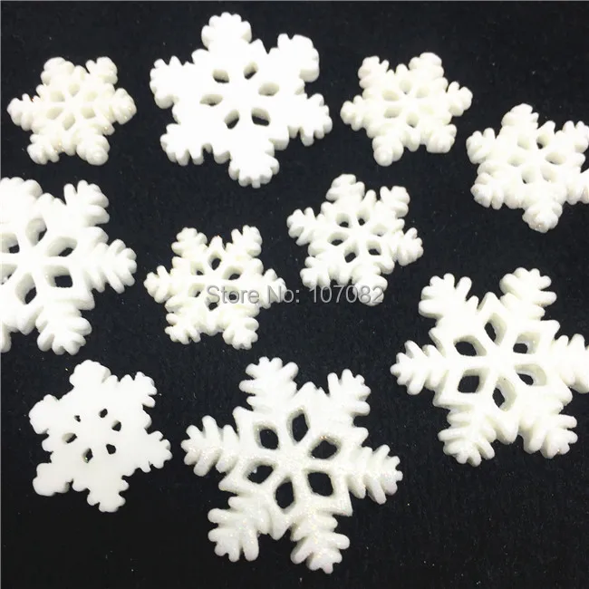 400 шт. смоляные белые Искусственные цветы плоские задние крышки зимние