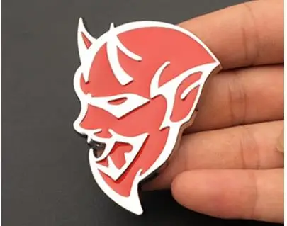 red right 2 шт. автомобильный Стайлинг 4 цвета хромированный металл для 3D Hellcat наклейка эмблема задний значок наклейка Dodge Challenger, Charger Ram Chrysler Boot - Название цвета: red right