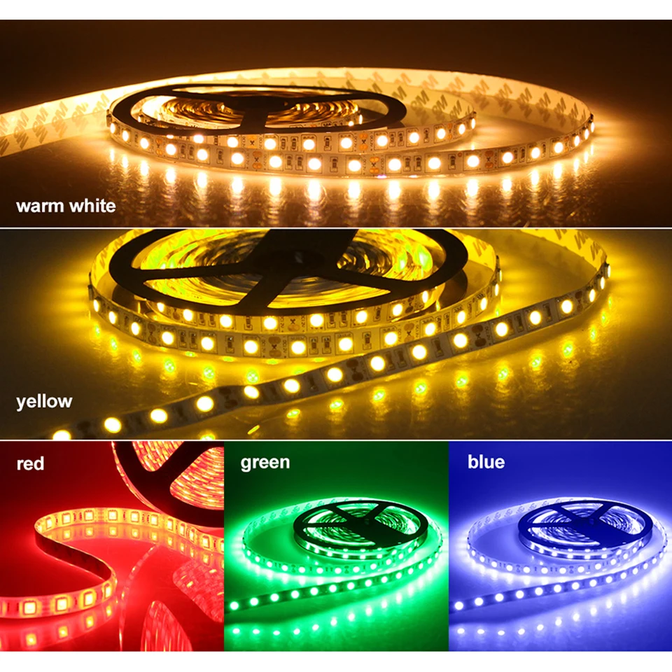 Светодиодная лента IP65 IP60 светильник 5050 12 В гибкая 60 светодиодов/м RGB белый теплый