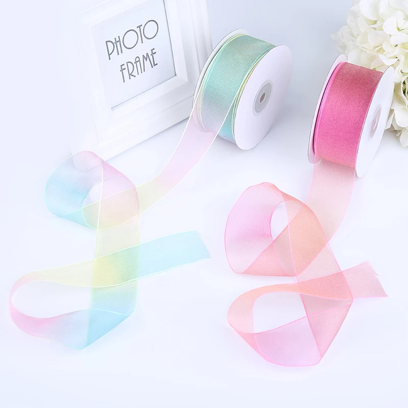 Высокое качество 4 см шифоновая градиентная лента для свадебной вечеринки