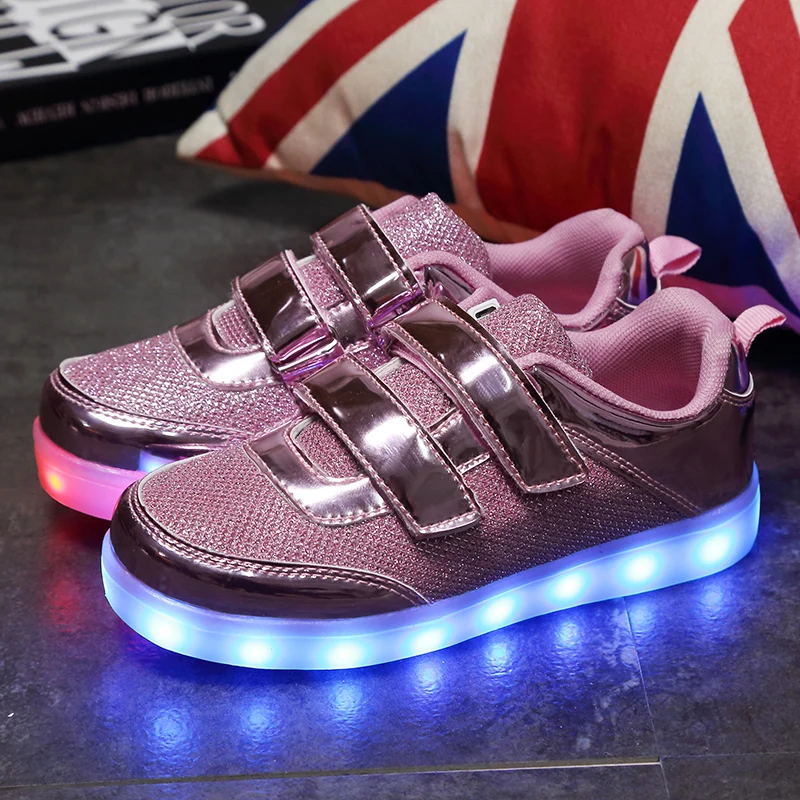 2018 New 25-37 Size USB Led child Shoes With Light Up Kids Luminous Sneakers Children's Glowing Shoe enfant for Boys | Детская