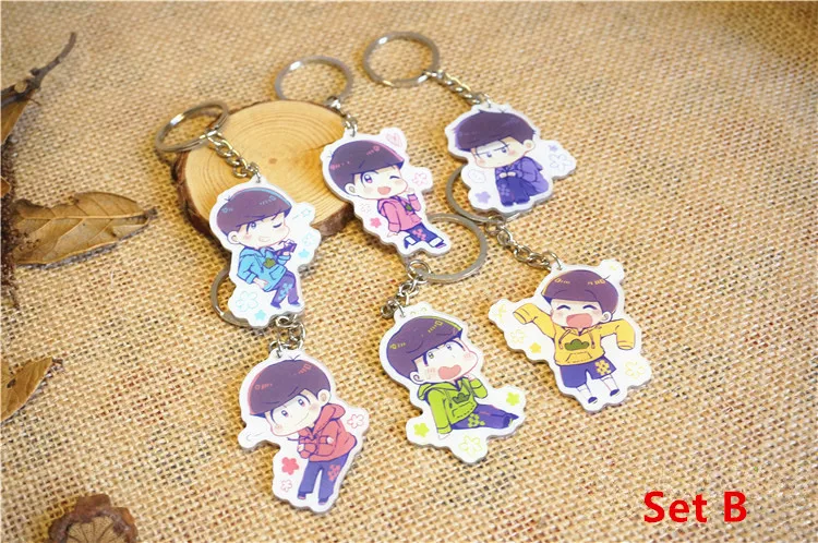 6 шт./лот Osomatsu-san брелок игрушки Matsuno Osomatsu акриловые куклы брелки для ключей ОСО