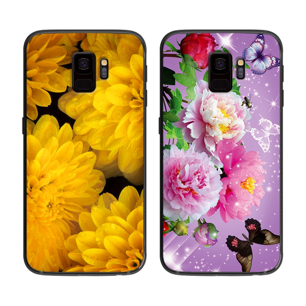 Мягкий чехол для телефона с изображением пиона маргаритки кактуса samsung Galaxy S6 S7 S8 S9