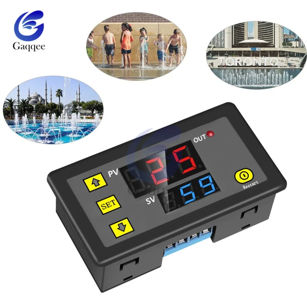 AC 110V 220V DC 12V Цифровое реле задержки времени светодиодный дисплей переключатель управления таймером цикла регулируемое реле времени переключатель задержки времени