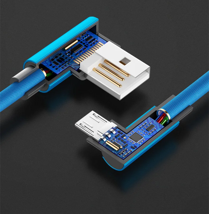 BYLEEN 90 градусов Micro USB Android Быстрая зарядка L кабель зарядное устройство для Xiaomi Redmi 4