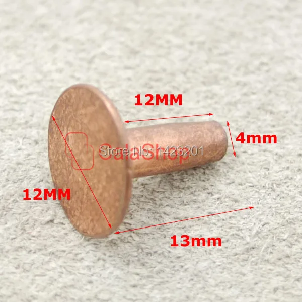 12 мм 100 шт./лот Твердые медные заклепки и заусенцы перманентные крепежные