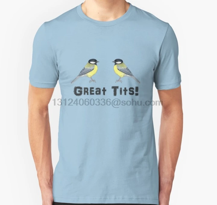 Мужская футболка с коротким рукавом большие Титьки унисекс круглым вырезом