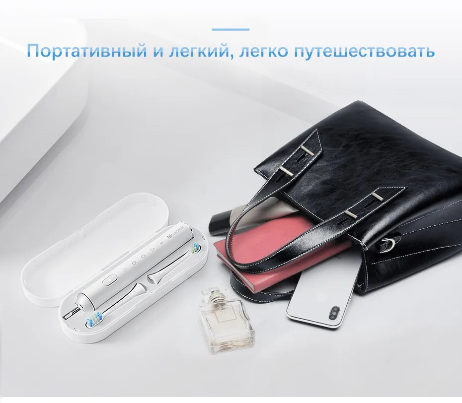 Proscenic Sonic электрические зубные щётки USB перезаряжаемые зубные щётки с 2 шт. DuPont Замена время кисточки головок