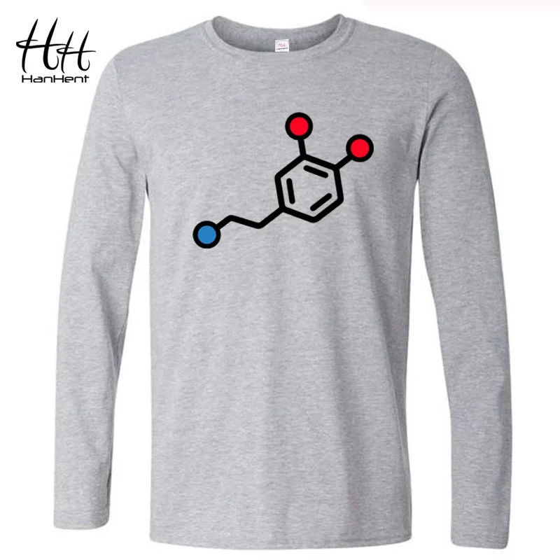 Мужская футболка HanHent с принтом допамина мужские футболки длинным рукавом