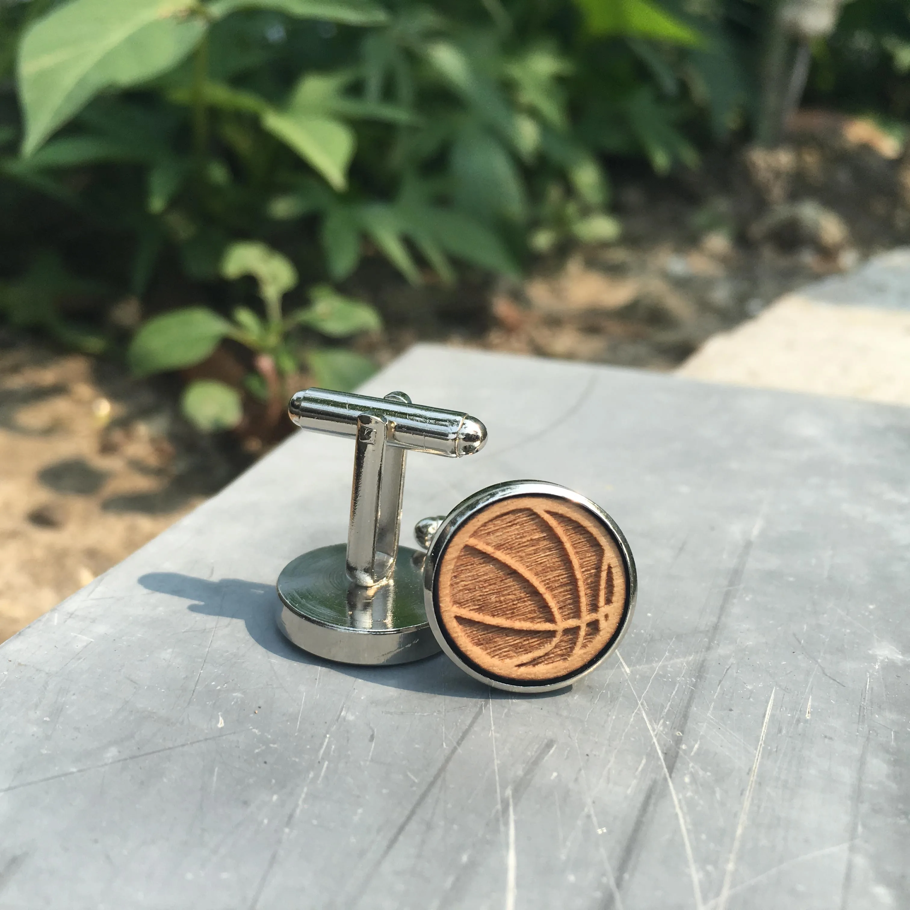 Баскетбольные деревянные Запонки баскетбольные спортивный подарок для жениха