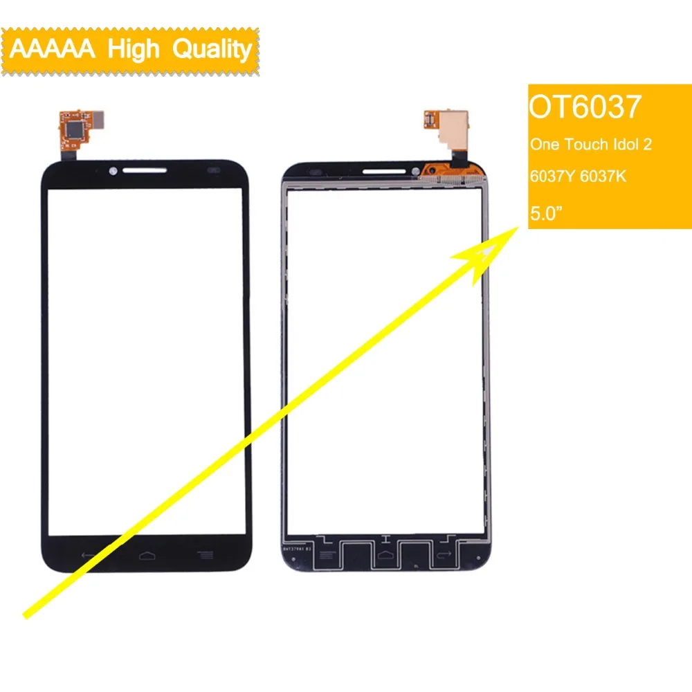 10 шт./лот сенсорный экран для Alcatel One touch Idol 2 6037 6037Y 6037K OT6037 дигитайзер стекло