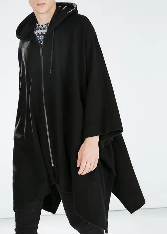 S-4XL хит продаж Весенняя Мужская Новая модная накидка с капюшоном и кисточками