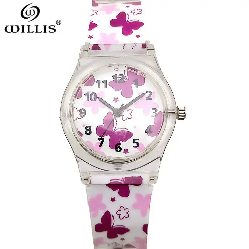 Бренд WILLIS роскошные модные женские часы с силиконовым ремешком браслет кристалл