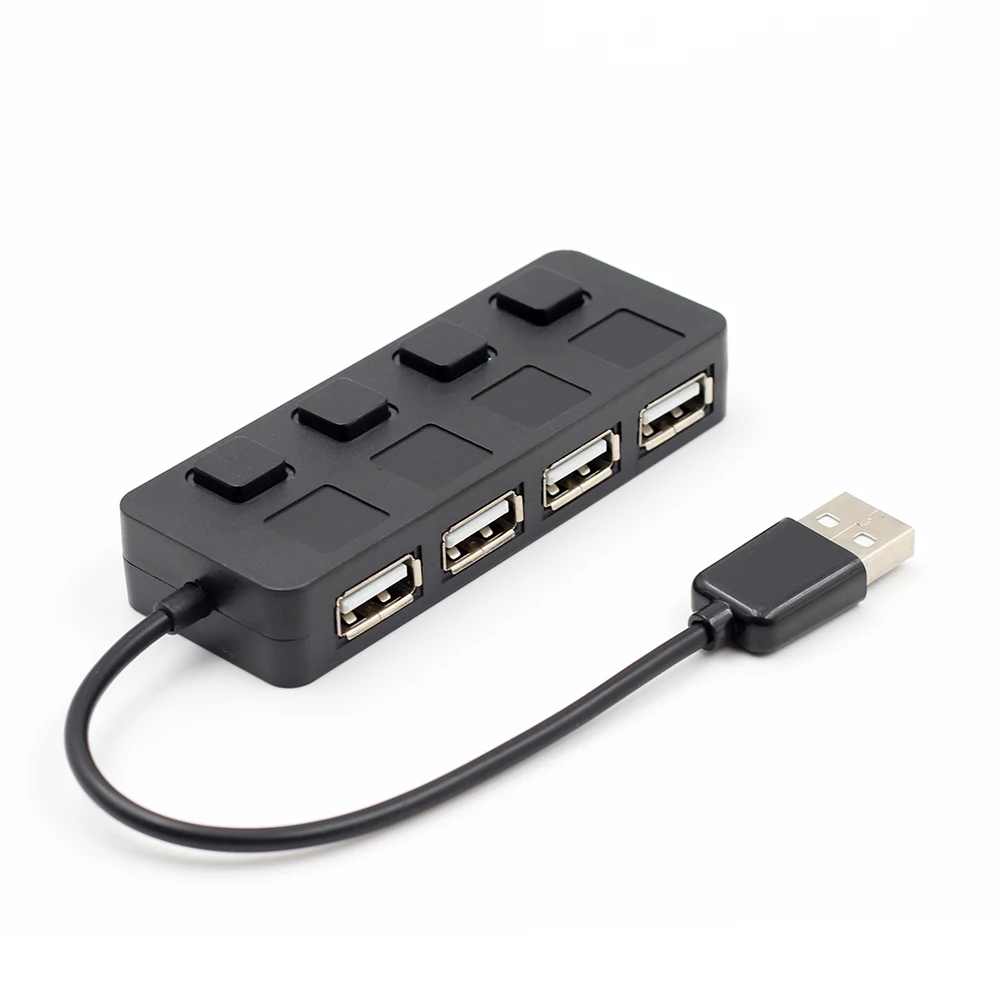 Разветвитель концентратора USB 2 0 с раздельным выключателем питания без адаптера