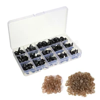 feltsky 300 pack 150pcs black safety eyes 150pcs washers for dolls decys sewing packaged by grid box 6891012mm