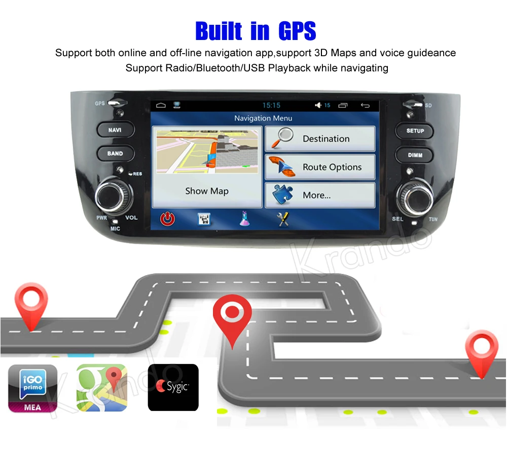Автомобильный мультимедийный радиоприемник Krando Android 8 0 6 2 дюйма для fiat punto /Linea 2012