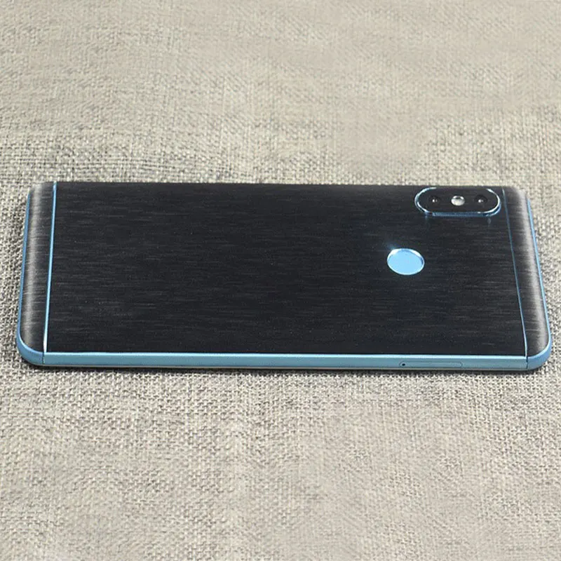 2018 Metal Wire Drawing Grain Sticker Film Wrap Skins Phone Back Membrane Protective for Xiaomi Redmi Note5 |