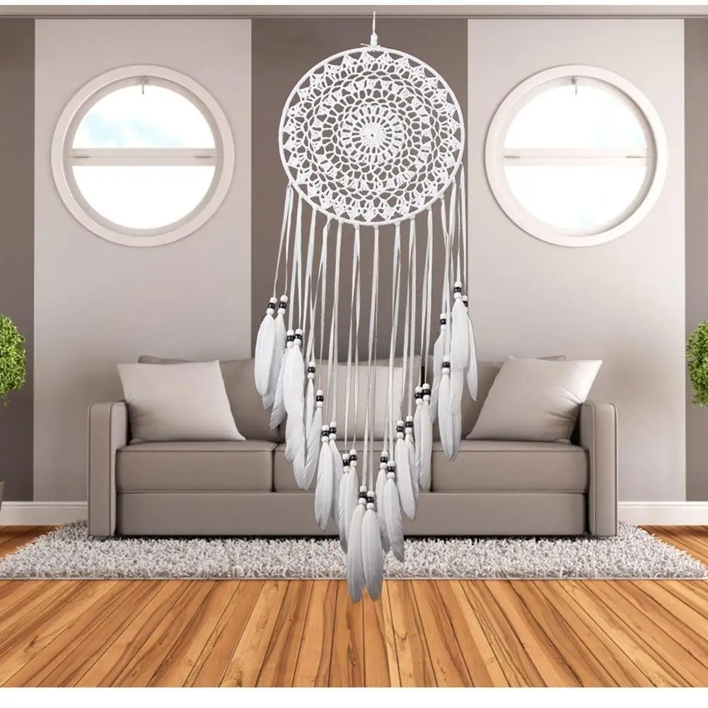 Adeeing белые с перьями настенные подвесные украшения для автомобиля орнамент