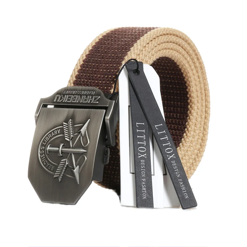 Мужской холщовый ремень LITTOX темно зеленый армейский тактический с драконом 2019|army