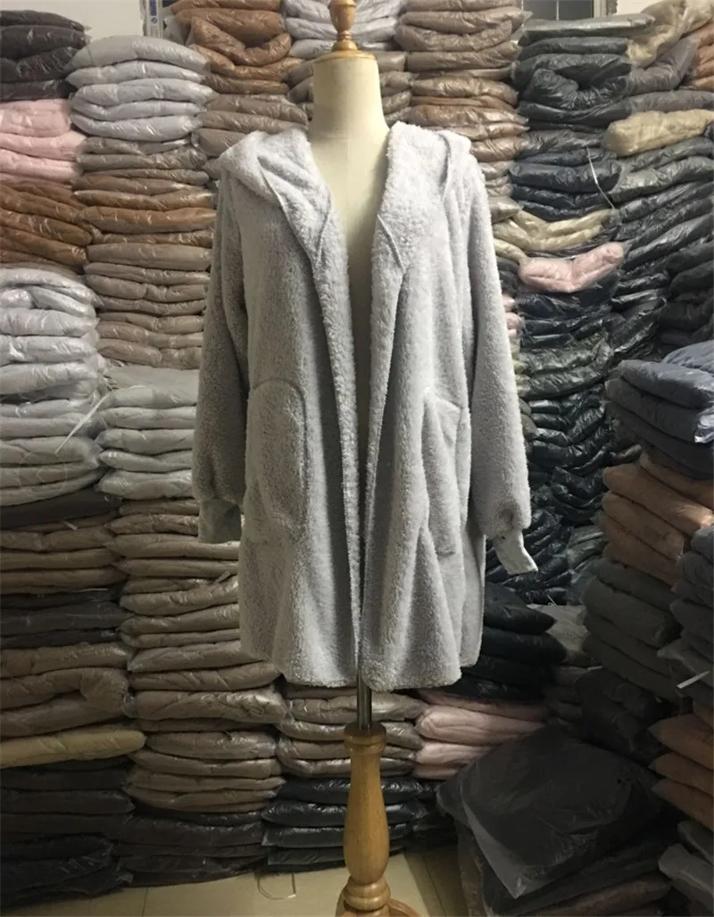 S-5XL пальто из искусственного меха плюшевого мишки, женская модная куртка с открытым стежком, зимнее пальто с капюшоном, Женская пушистая куртка с длинным рукавом, новинка