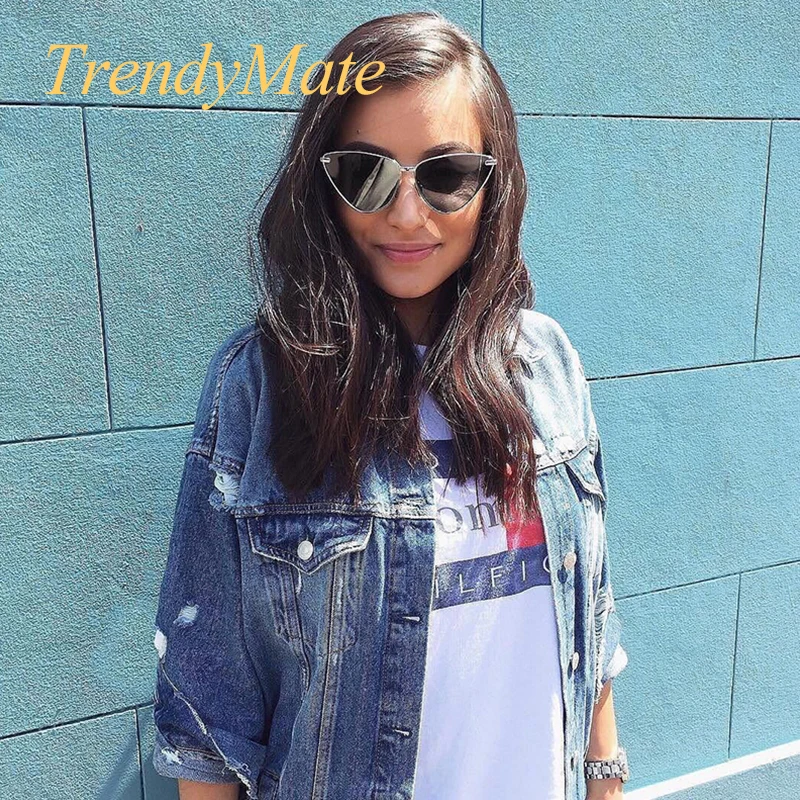 Женские солнцезащитные очки кошачий глаз в небольшой оправе винтажные брендовые