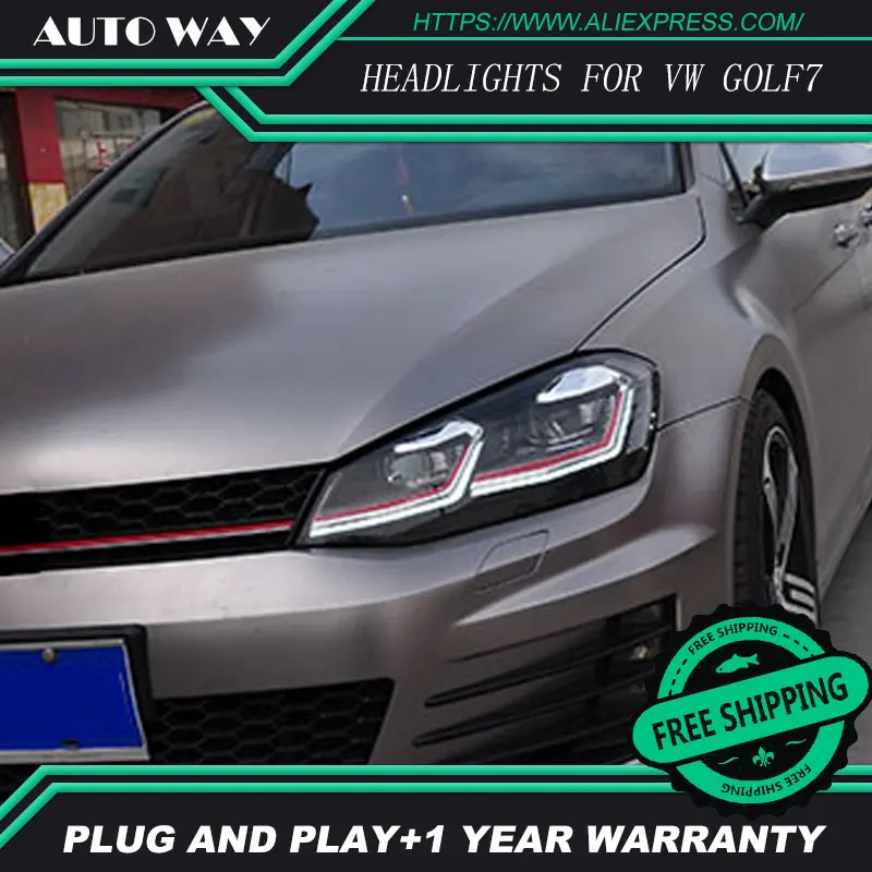 Автомобильный Стайлинг H7 чехол для фары VW Golf7 Golf 7 фары для гольфа 7 MK7 светодиодный фонарь DRL Объектив Двойной Луч биксенон